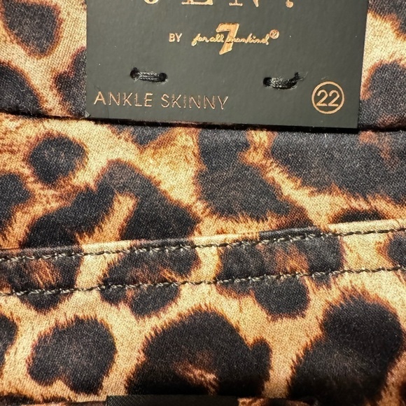 Jen 7 Ankle Skinny Golden Leopard Jeans 22W - Picture 10 of 10